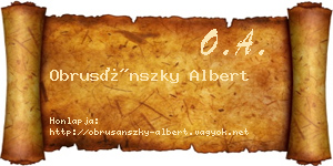 Obrusánszky Albert névjegykártya