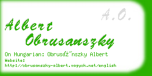 albert obrusanszky business card
